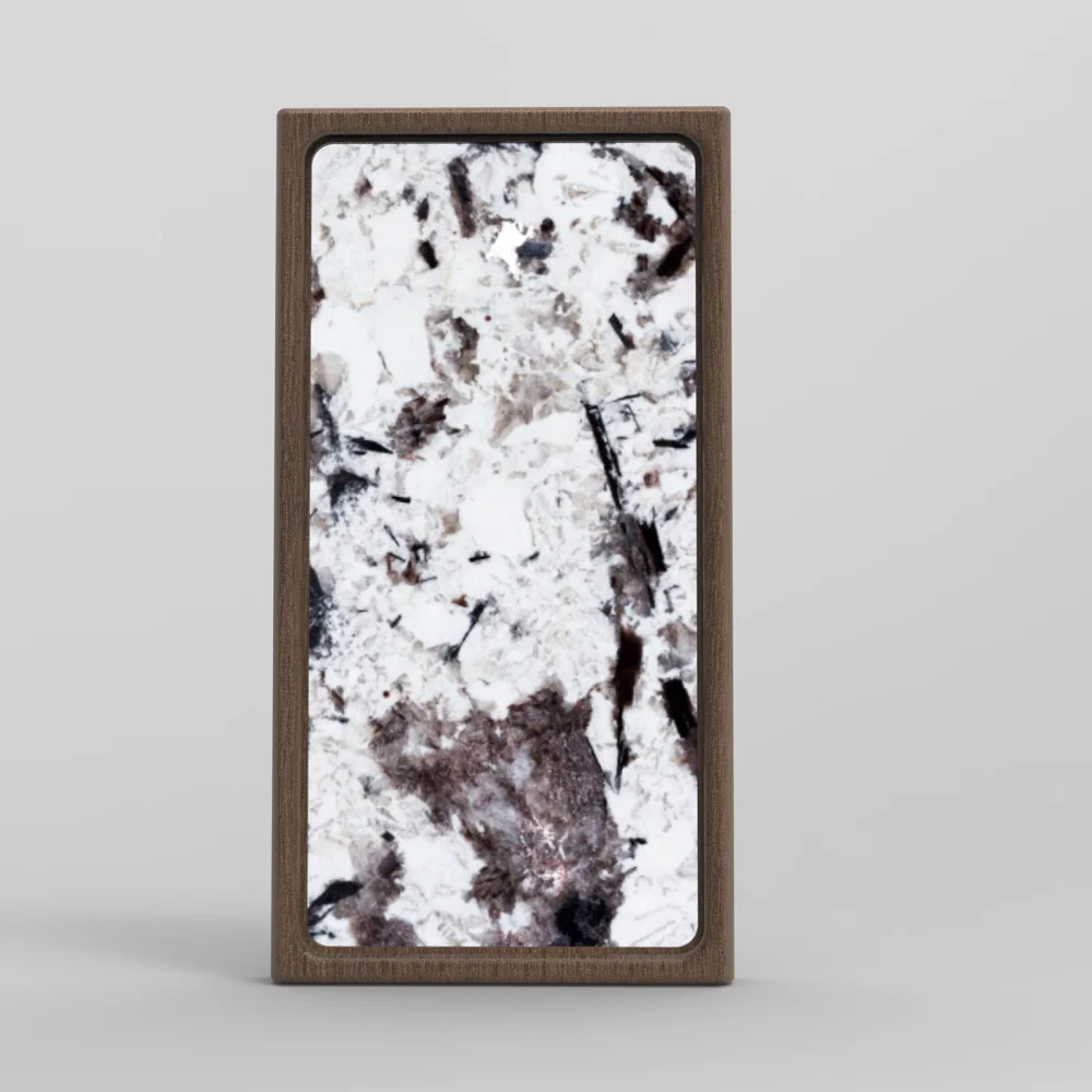 Starlit Fragments stone light in a walnut frame